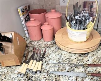 Knives and knife sets, Laguiole carving set, National Stainless Japan flatware set