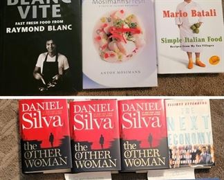 Author Signed books: Daniel Silva, Mitch Albom, Mario Batali, Raymond Blanc