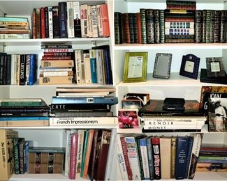 Leather bound books, art books and m ore