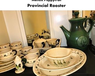 Metlox Poppytrail Provincial Rooster China set