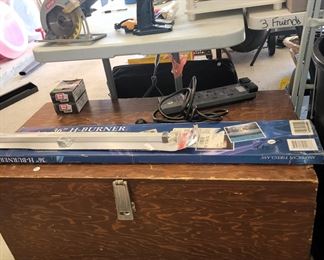 Large wood chest, Ryobi cordless tools