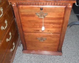 wood 2 drawer file cabinet