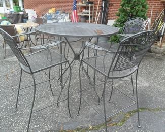 Last Call on this Wrought iron high top set