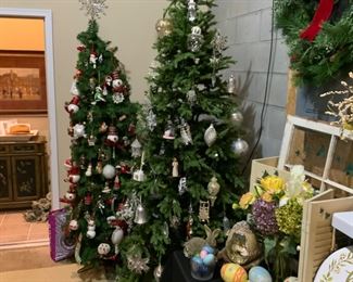 Christmas trees and individual ornaments