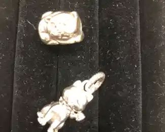 Brighten Christmas charms. Snowman is glass and vintage Brighton