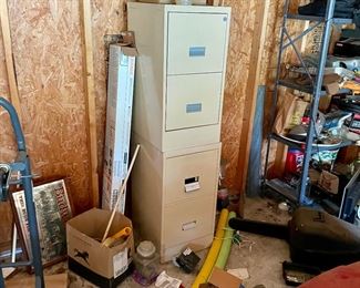 File cabinet and shelves