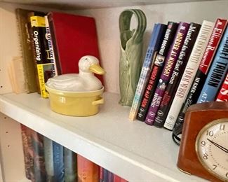 Hall Carbone soup dish with duck cover.