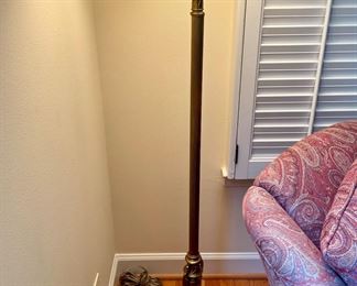 Antique bronze and marble candle stick floor lamp.