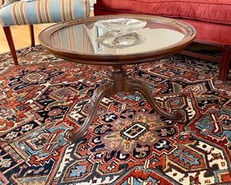 7'10" x 11'3 Antique Heriz handmade rug