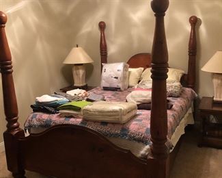 Cherry four poster bed, queen