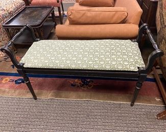 bench with upholstered cushion
