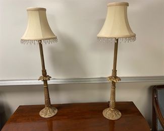 Pair of metal lamps