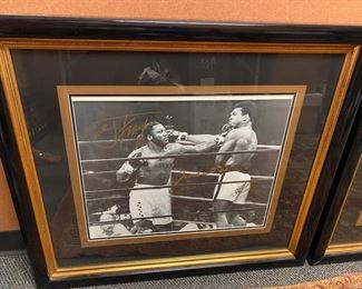 Muhammad Ali and Joe Frazier signed photo
