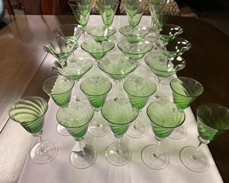 green  stemware