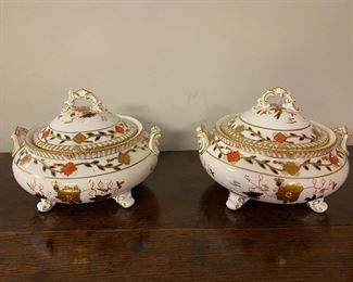 Pair of Royal Crown Derby covered dishes