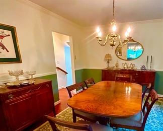 Gorgeous 1920’s  Dining Room Set Table 6 Chairs China Cabinet Server Buffet.  Incredible carved chairs