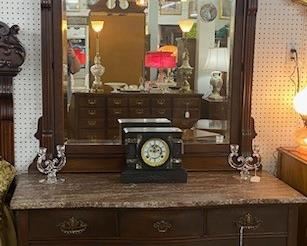 Part of BR Suite-Marble Top Dresser w/Mirror