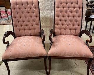 Pr Maitland Smith Chairs w/Swan Head-SOLD