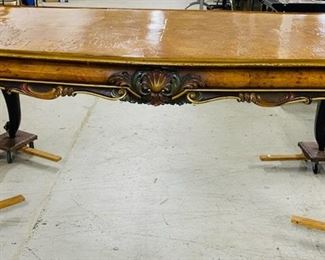 Glass Top Conference Table- 86 1/2" long, 44"wide, 32" high. One large drawer on both ends. 