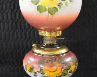 GWTW Style Lamp w/Yellow Rose