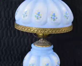 GWTW Style Lamp-Blue w/Blue Flowers