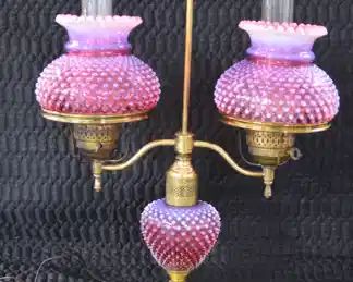 Fenton Cranberry Student Lamp