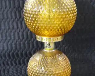 Amber Hobnail Lamp