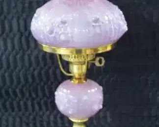 Fenton Pink Cabbage Rose Lamp