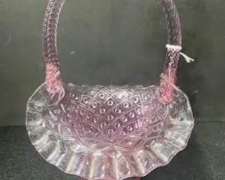 Fenton Plum Hobnail Basket