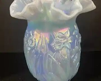 Blue Fenton Daffodil Vase