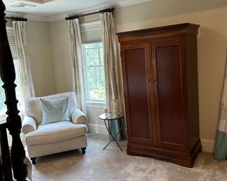 1 of 2 Club Chair and Armoire