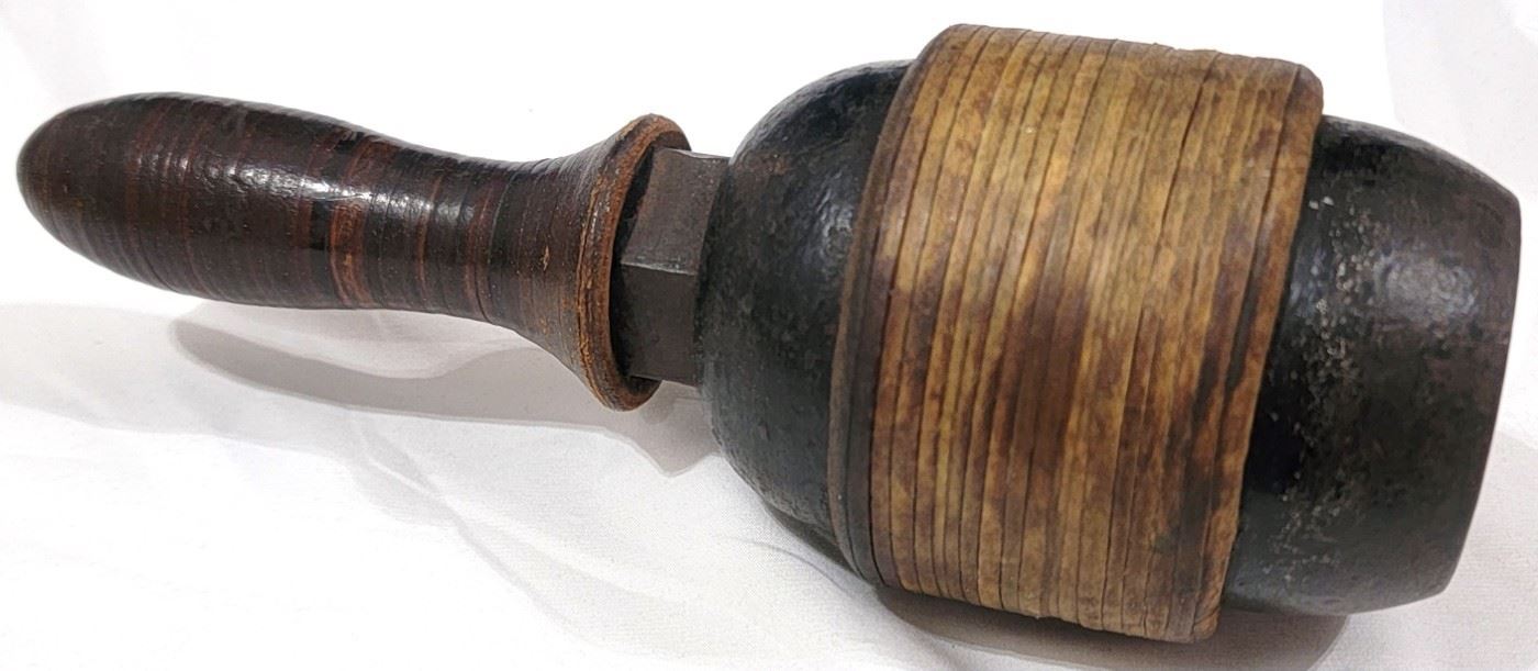 6 POUND STACKED LEATHER WORKING STAMPING MALLET HAMMER