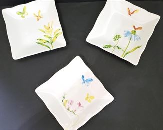 222 FIFTH BUTTERFLY FLIGHT APPETIZER DESSERT SQUARE PLATES