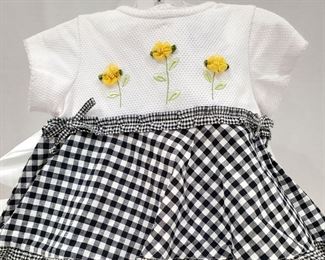 BLACK AND WHITE GINGHAM DRESS FOR BABY