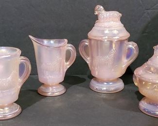 BOYDS MINI LAMB IRIDESCENT PINK CREAMER SUGAR SPOONER