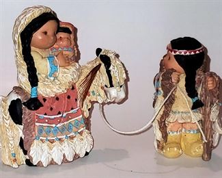 FRIENDS OF THE FEATHER NATIVE AMERICAN FIGURINE NATIVITY CHOSEN PEOPLE HOLY FAMILY MARY JOSEPH JESUS
