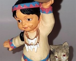 HAMILTON COLLECTION WEE LITTLE INDIANS TO MARKET TO MARKET FIGURINE
