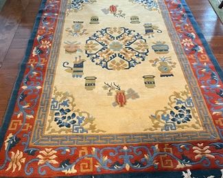 Chinese Style Wool Area Carpet, 9' X 6'
