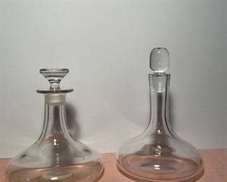 Vintage Clear Glass Ships Liquor Brandy Decanter, Assorted 
