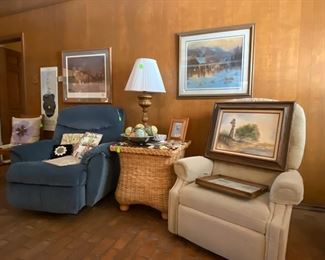 Several Fabric Rocking Recliners