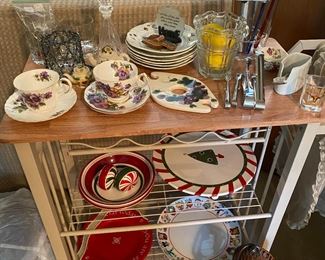 Modern Tea Cart and misc barware