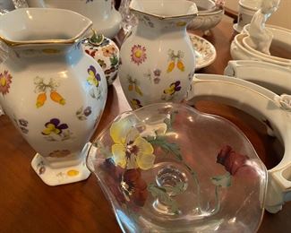 Pansy decorative vases and bowls
