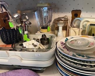 Kitchen Appliances, Serving and Carrying pieces and misc plates