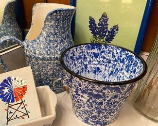 Blue and White Enamelware pieces