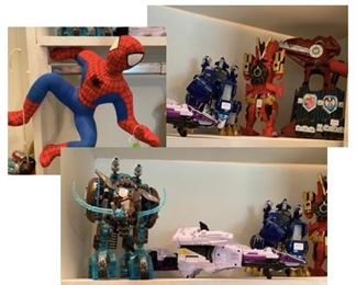 Large collection of Transformer Action Figures and Spider Men