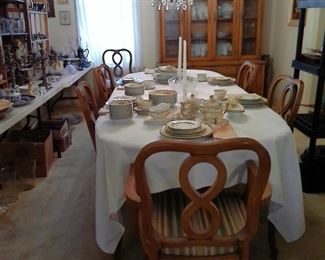 FRENCH PROVINCIAL DINING TABLE AND CHAIRS