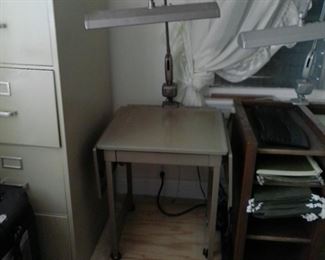 OFFICE TABLE AND LAMP