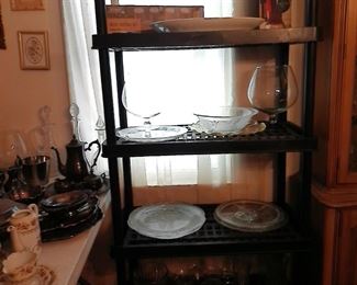 GLASS PLATTERS , BOWLS AND VASES