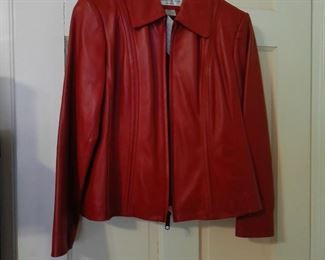 RED LAMB LEATHER JACKET