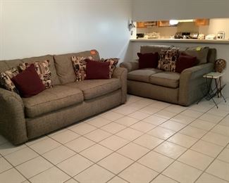 Sofa, loveseat and marble side table all still available